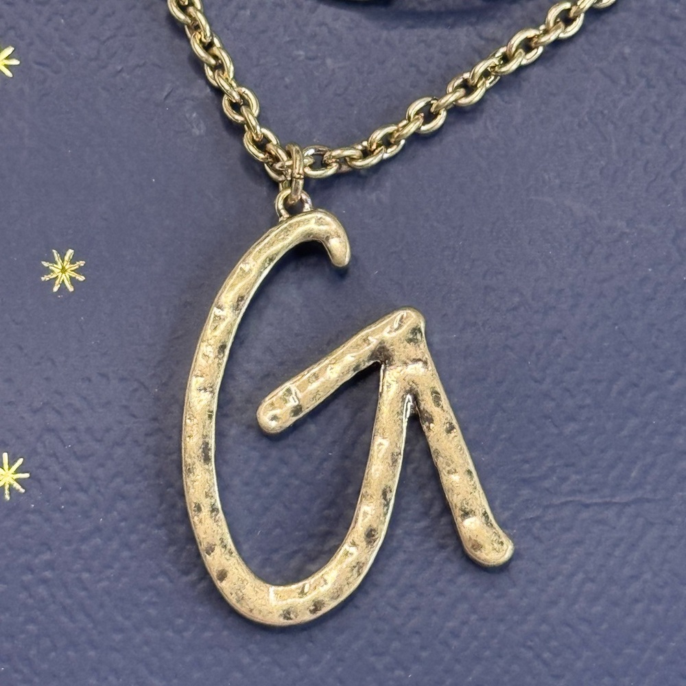 Melrose and Market Gold Multi Chain Necklace with Initial “G” Pendant